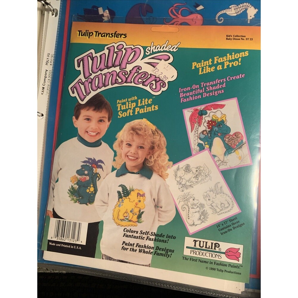 Vtg 1990 Tulip Transfers Christmas Iron-On For Painting 14" X 17" Sheet